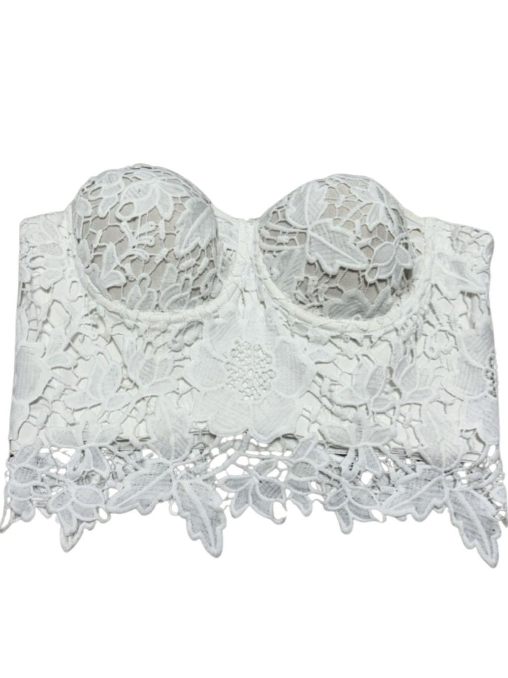 ELLACCI Corset Bra Women's Size XL Floral Lace Bustier Crop Top Bohemian Boho